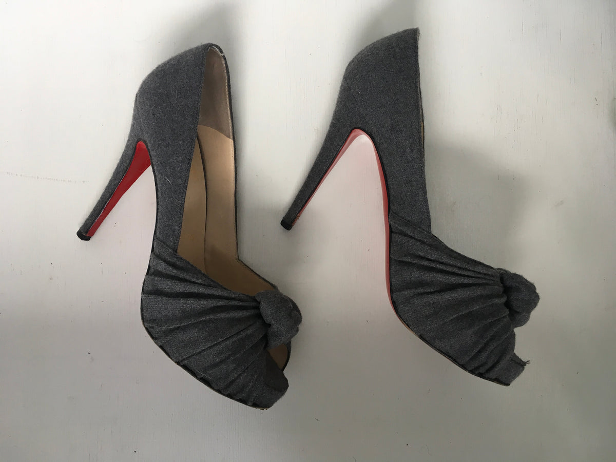 Christian Louboutin WOOL Lady Gres Knot Pumps Shoes Size 38 1/2 UK 5.5 US 8.5 Ladies