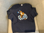 Petit Bateau deer intarsia navy blue sweater jumper size 6 years 116 cm children