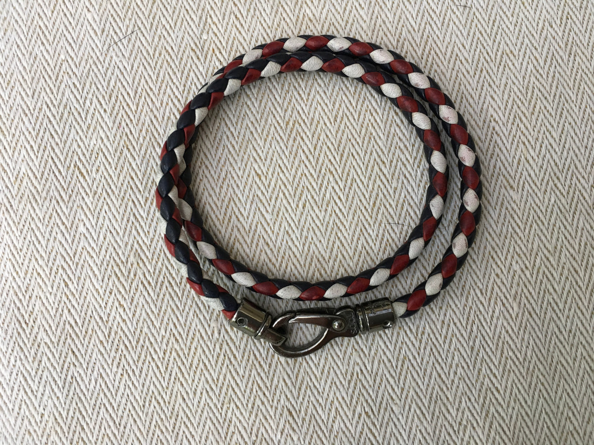 Tod’s Euro 2016 Men's limited-edition woven leather wrap bracelets Men