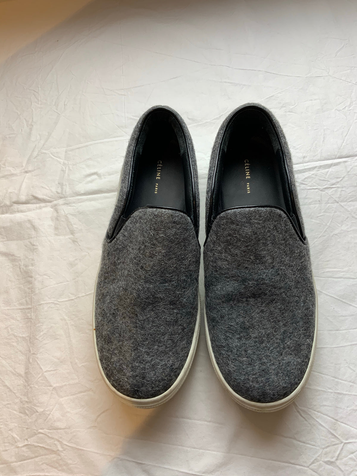 ICONIC CÉLINE Celine Phoebe Philo Grey Wool Espadrilles Shoes 37.5 UK 4.5 US 7.5 ladies