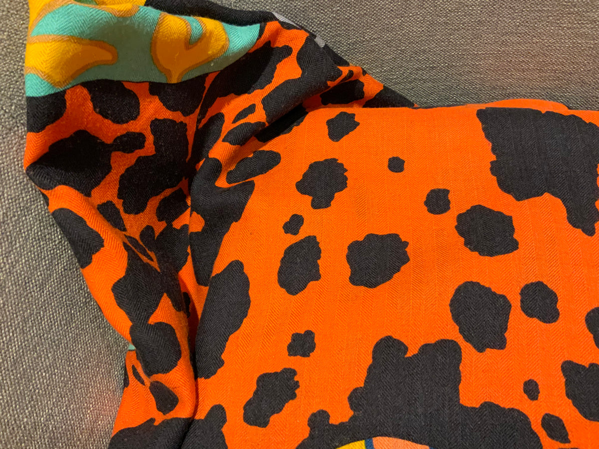 Hermès Hermes Paris Cashmere Silk Appaloosa Des Steppes Shawl 140 Scarf ladies