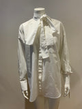 Valentino White Cotton Neck Tie Detail Oversized Tunic Shirt Size I 42 UK 10 US6 ladies