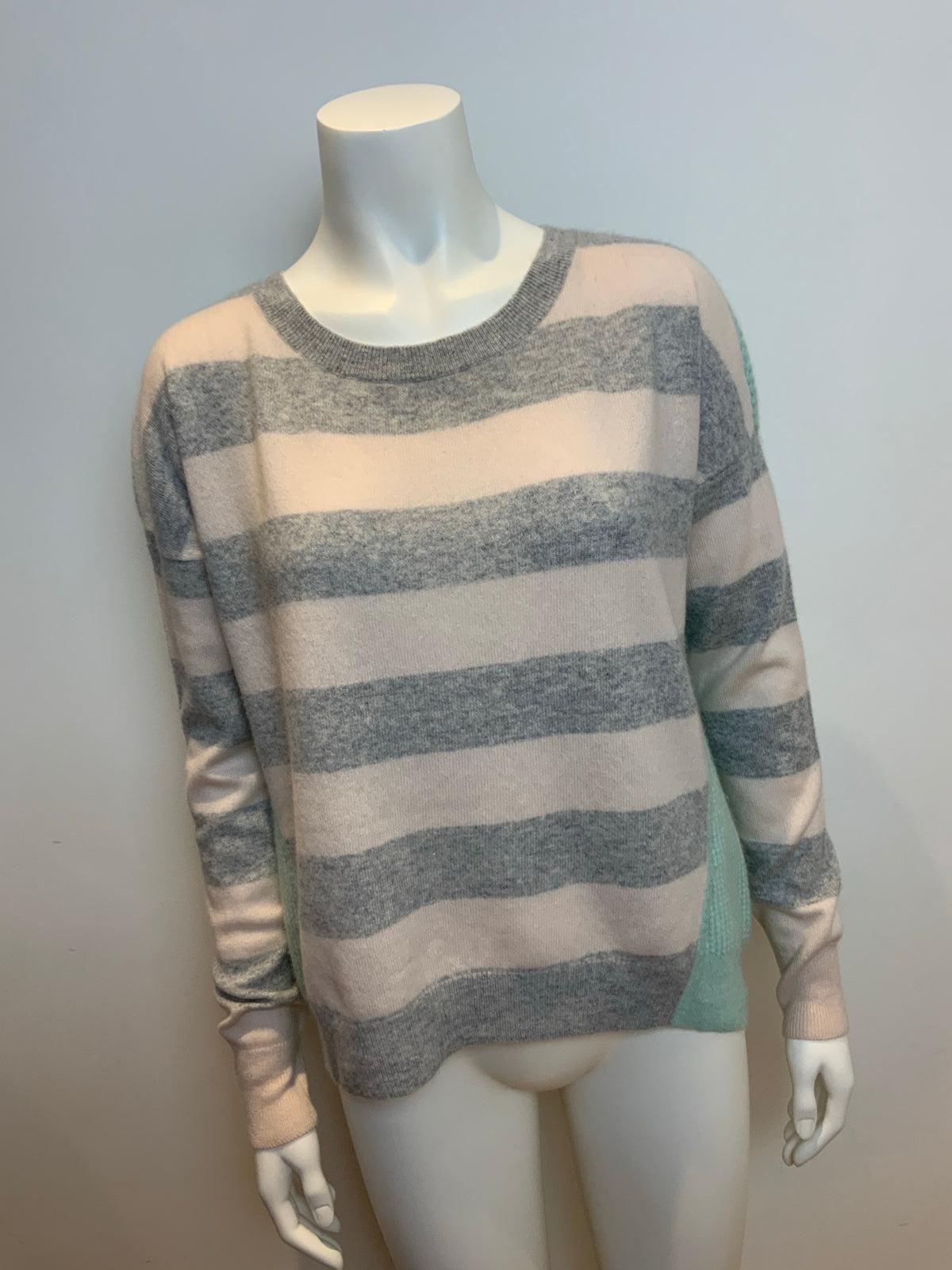 Duffy Pure Cashmere Striped Sweater Jumper Size m medium ladies
