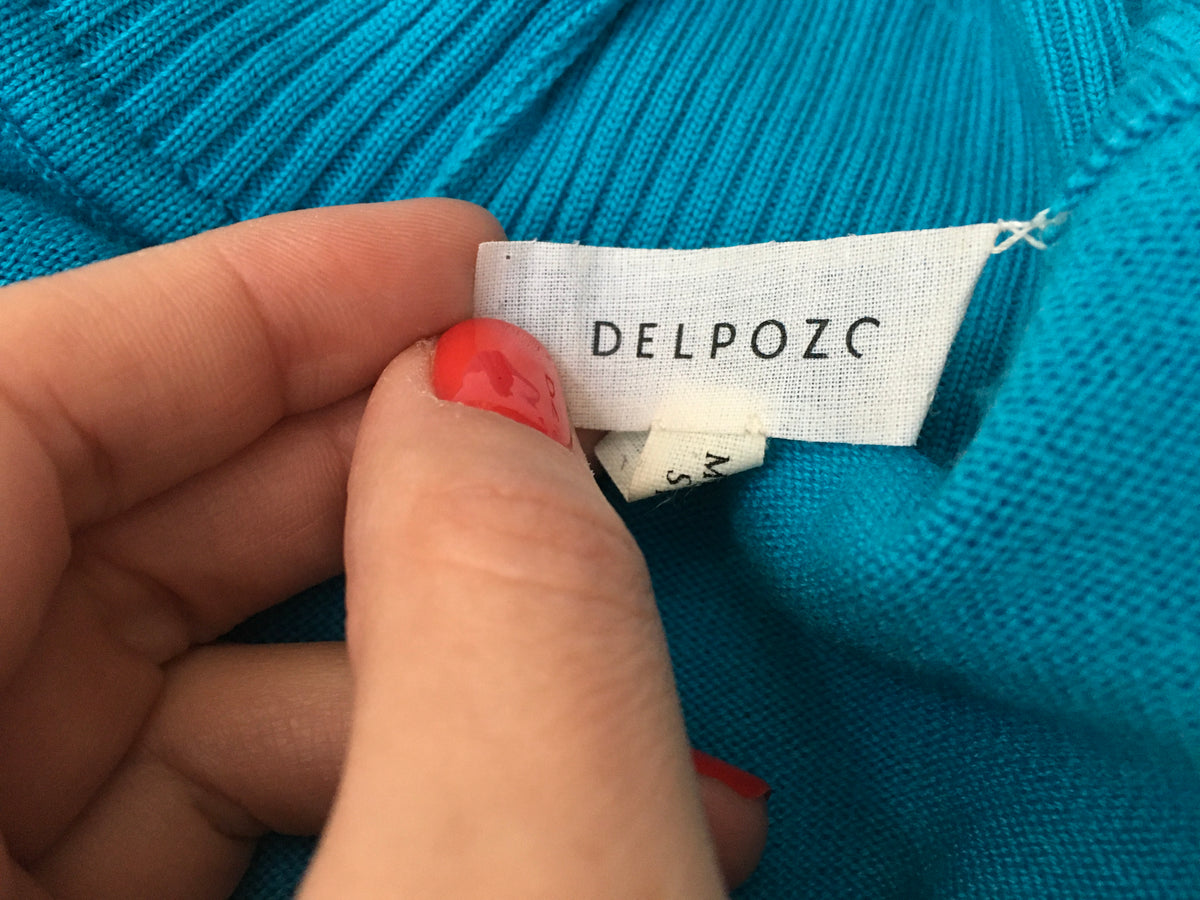 Delpozo Intarsia Wool Knit Sweater Jumper Size L Large Ladies