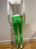 RALPH LAUREN Neon Green Tompkins Corduroy Skinny Jean Pants Size 25 ladies