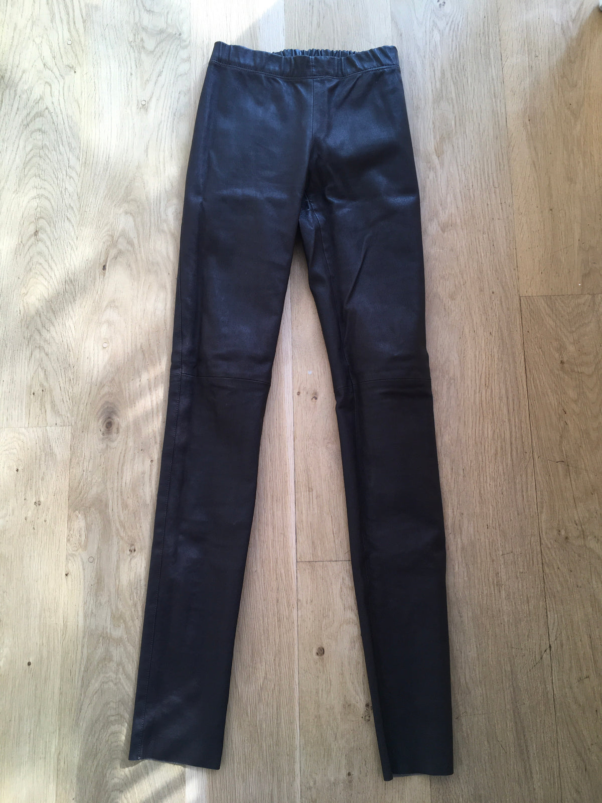 JOSEPH Choco Brown Stretch Leather Legging Pants Trousers Size F 38 ladies