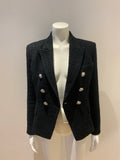 £2,940 SOLD OUT Balmain double breasted tweed black blazer jacket. F 40 UK 12 ladies