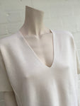 IRIS & INK Pure Wool White Knitted Top Sweater Jumper Ladies