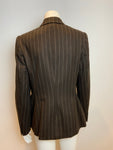 RALPH LAUREN Black Label Pinstriped Brown Blazer Jacket Size US 12 UK16 ladies