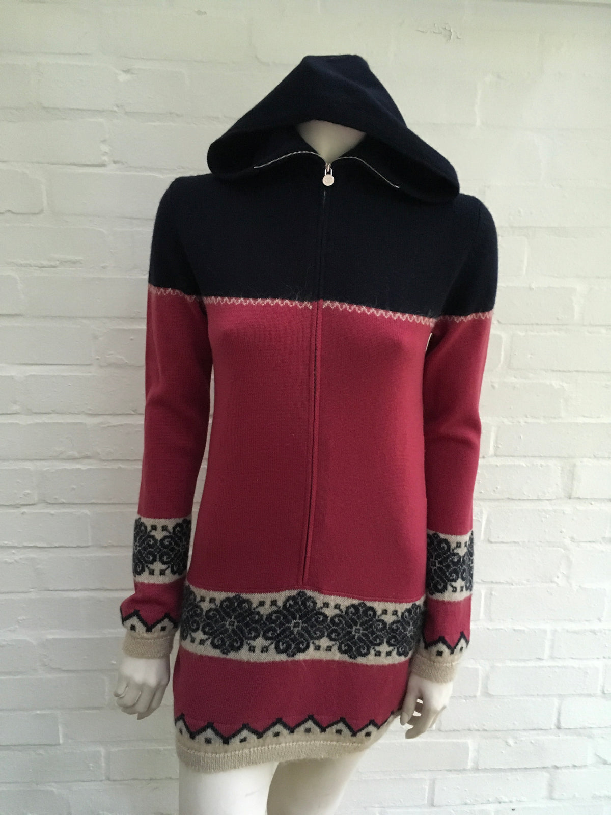 CHANEL 2013 PARIS WOOL MOHAIR HOODED SWEATER DRESS  Ladies