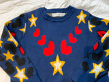 Stella McCartney KIDS Blue Rita Knit Dress with Hearts and Stars Print 6 years children