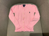 RALPH LAUREN Girls' Pink Knit Cardigan Cable Sweater Jumper Cardigan 5 years children