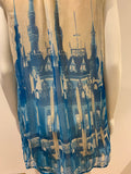 Cacharel RUNAWAY Silk City Cathedral Print Mini Dress Size F 34 UK 6 US 2 ladies
