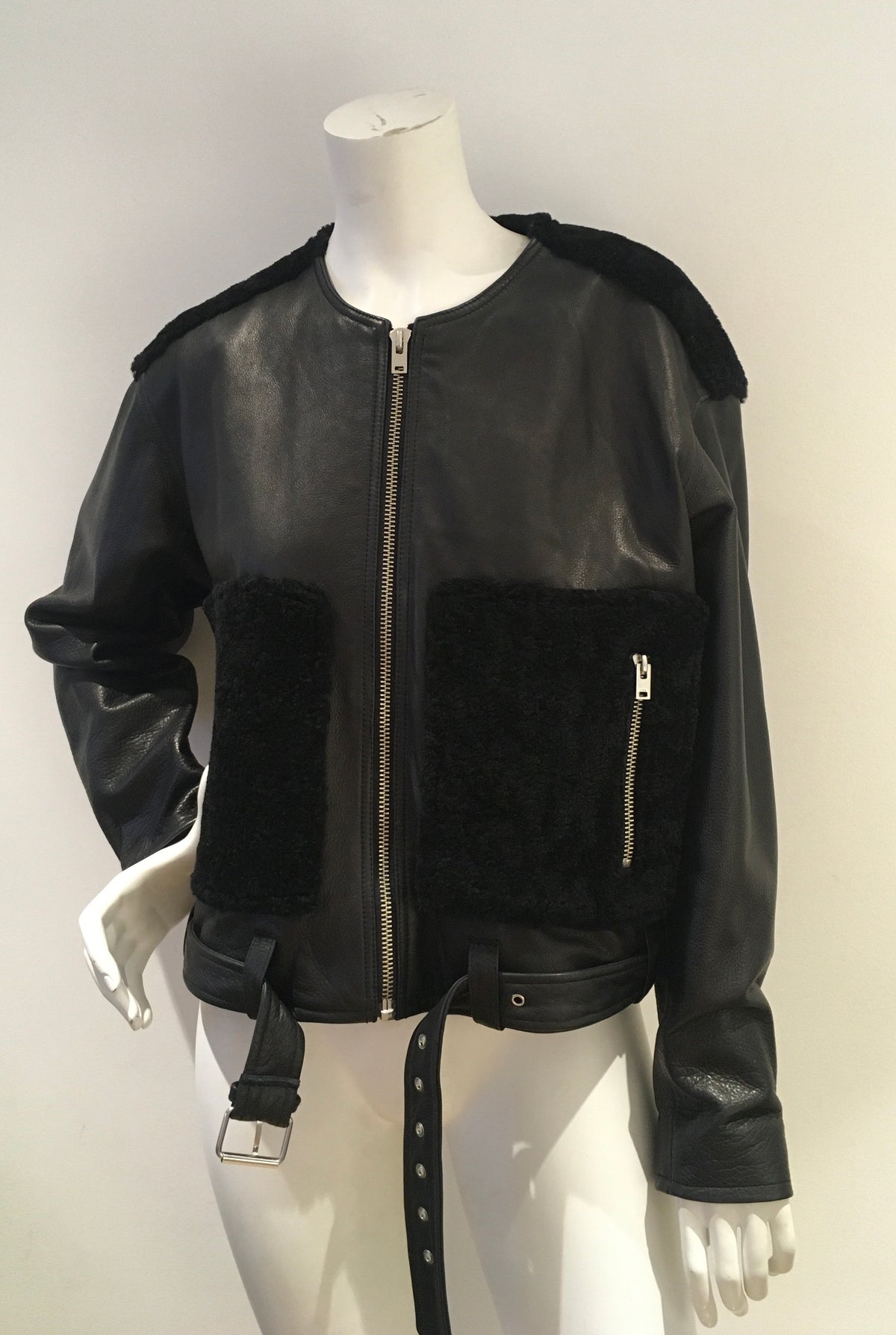IRO Ever Shearling Leather Jacket Size F 38 UK 10 US 6 SEEN ON ALL CELEBRITIES ladies