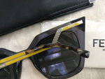 FENDI FF 0060/S MSUMV Blue Clear Stud Tipped Cat Eye Sunglasses ladies