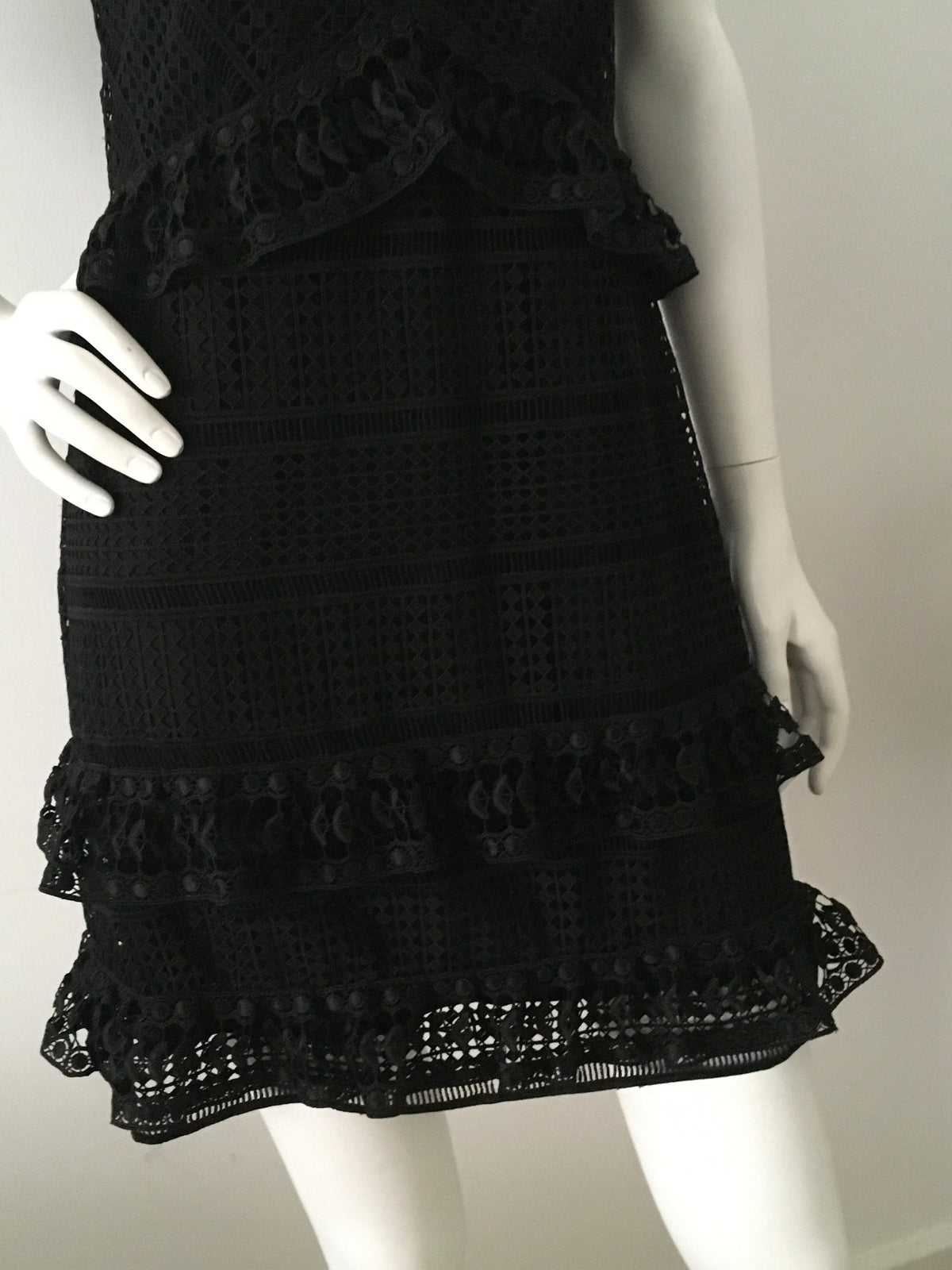 SET lace black ruffle dress Size UK 8 US 4 I 40 ladies