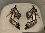 Nicholas Kirkwood Black Lace And Suede Leda Ankle Strap Sandals Size 36 UK 3 US6 ladies