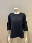 ICONIC CH Carolina Herrera Navy Cotton Oversized Top Size S small ladies