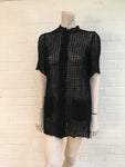 Dolce & Gabbana Black Crochet Long Blouse Top I 38 UK 6 US 2 Ladies