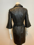 POLECI Amazing Leather Laser Cut Trench Coat Size UK 4 US 0 XXS ladies