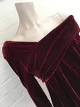 Reiss Womens Carrey Off Shoulder Velvet Burgundy Top Size UK 12 US 8 ladies