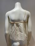 RALPH LAUREN Cropped Roses Ruffle Spaghetti Strap Tank Top Size S small ladies