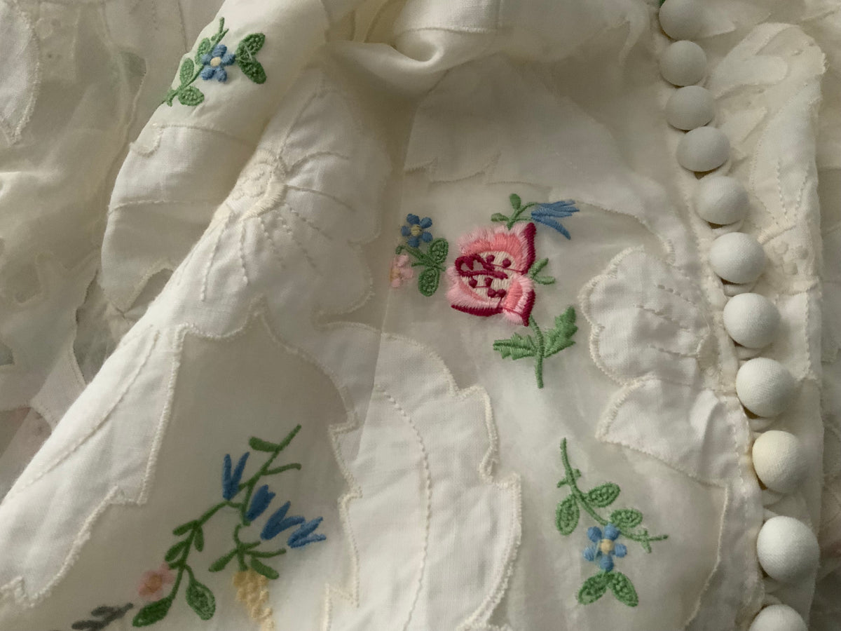 ZIMMERMANN MOST WANTED Zinnia floral-embroidered mini dress Size 3 L large ladies