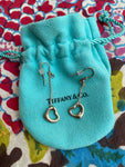 Tiffany & Co. 925 Sterling Silver Elsa Peretti Open Heart Drop Earrings Ladies