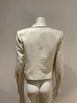 SOLD OUT Balmain double breasted silk satin trim cropped blazer jacket F 40 ladies