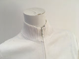 McKenzy White Knit Cardigan Size M medium ladies