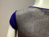 Armani Exchange AX royal blue silver mesh back T shirt Size M Medium  ladies