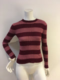 MANGO striped knit lurex jumper sweater Size M Medium ladies