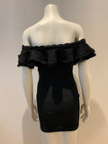 ALEXANDER MCQUEEN Off-the-Shoulder Ruffle Knit Mini Dress Size S Small ladies