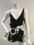 TIBI Black Paint Splatter tank top blouse Size US 6 UK 10 ladies