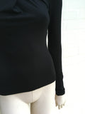 Paule Ka Women's Black Soft Twisted Neckline Top Size F 38 UK 8 US 4 Ladies