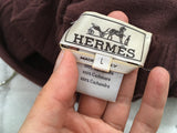 Hermes Hermès Paris Thin Knit Burgundy Turtleneck Sweater jumper SIZE L Large Men