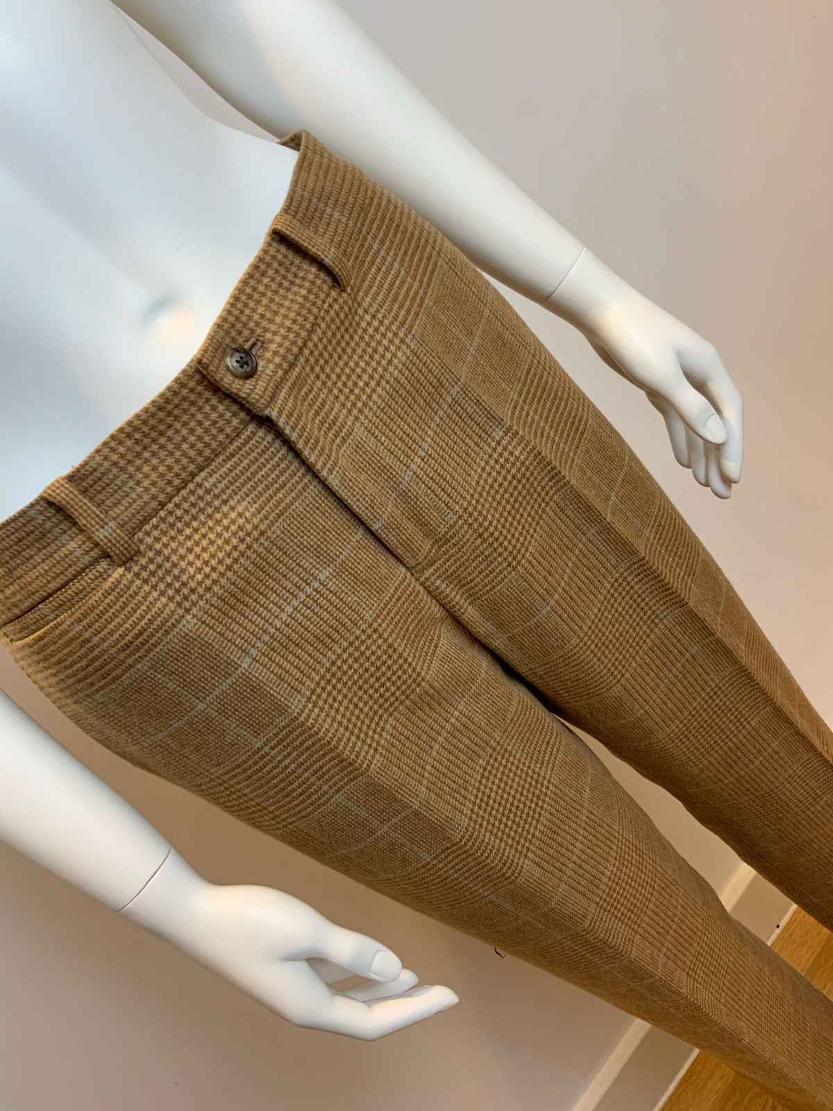 Ralph Lauren Lauren Wool Checked Brown Pants Trousers Size US 8 UK 12 L large ladies