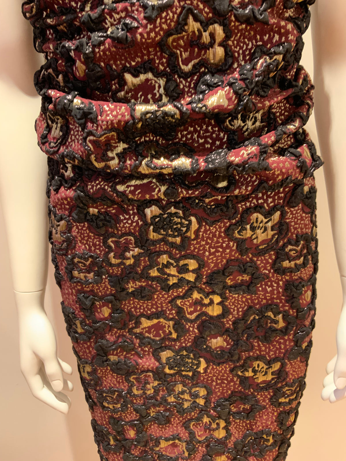Miu Miu Bourdoux Jacquard Cloqué Midi Skirt Size I 36 US 0 UK 4 ladies