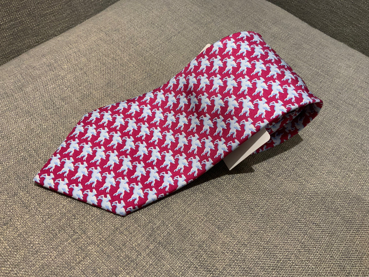 Hermès HERMES Paris Silk GREY SILK FLYING PEGASUS PRINT NECK TIE 5182 IA men