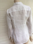 STILLE BENETTON Linen Oversized White Shirt Blouse Size XS ladies