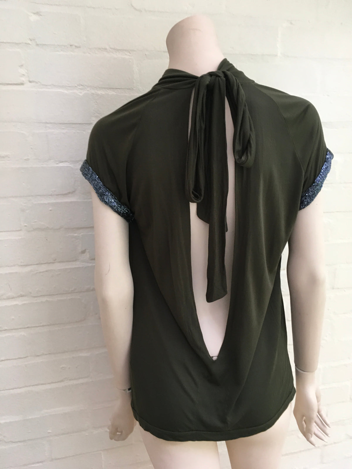PINKO Backless Khaki Amazing Top Ladies