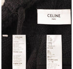 Céline Celine Eddy Period Tweed Wool Parka Triomphe Black Jacket Size F 36 ladies