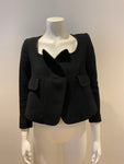 £550 Carven Wool Black Blazer Jacket Size FR 36 UK 8 US 4 S small ladies