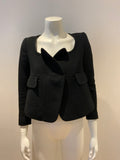 £550 Carven Wool Black Blazer Jacket Size FR 36 UK 8 US 4 S small ladies