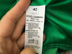 Dolce & Gabbana Green Cannoli Siciliani Shift Silk Dress Size I 42  ladies