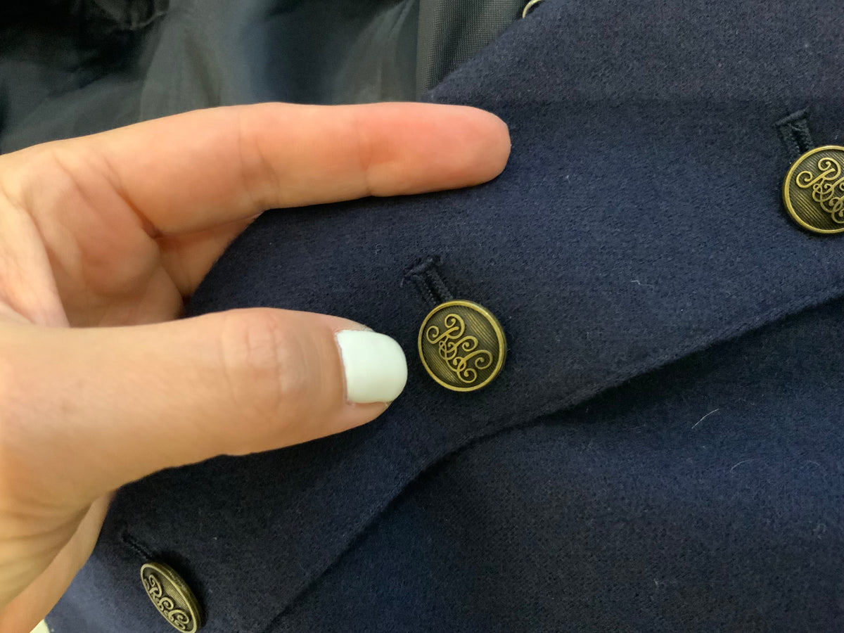 RALPH LAUREN Polo Wool Blend Navy Fitted Jacket Size US 4 UK 8 S small ladies