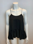 TIBI Black Peplum Hem tank top blouse Size US 0 UK 2 XXS ladies