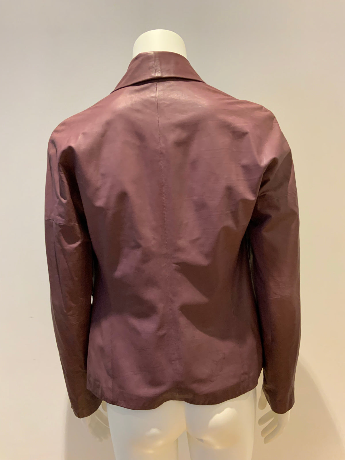 GUCCI Burgundy Leather Jacket & Matching Belt I 40 UK 8 US 4 ladies