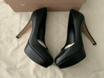 GIANVITO ROSSI black platform pumps heels Size 37.5 UK 4.5 US 7.5 ladies