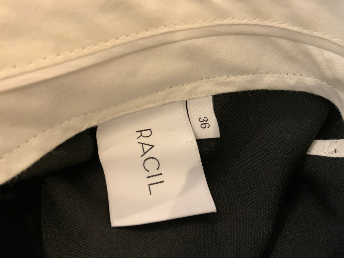 Amazing Rare Racil tuxedo wool high waisted belted pants trousers 36 UK 8 US 4 ladies